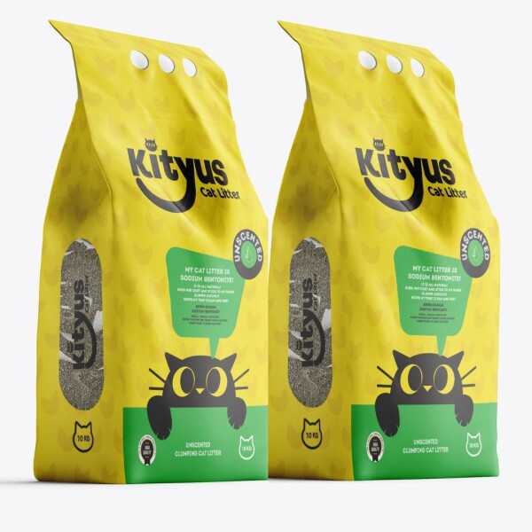 2'li Avantaj Paketi Hassas Kediler için Tozsuz,Topaklanan, Kokusuz Bentonit Kedi Kumu 2x10lt - 2