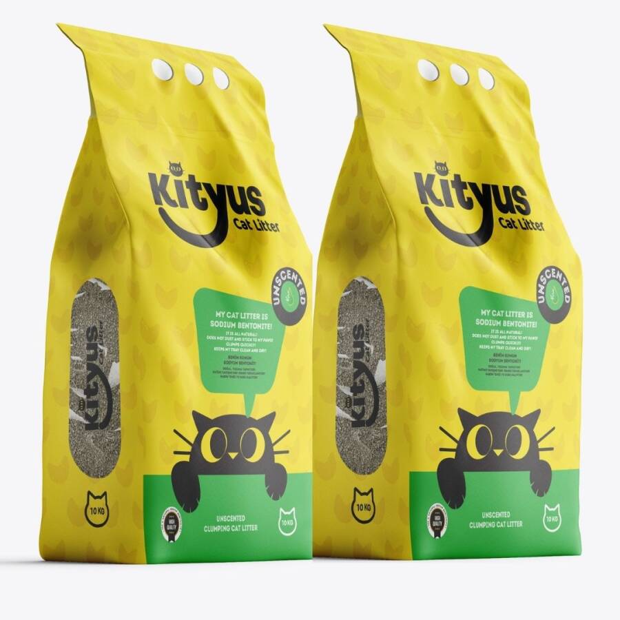 2'li Avantaj Paketi Hassas Kediler için Tozsuz,Topaklanan, Kokusuz Bentonit Kedi Kumu 2x10lt - 2