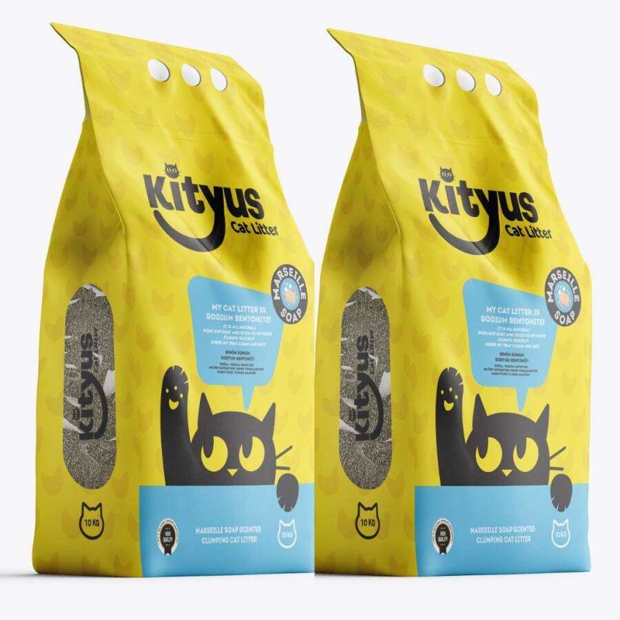 2'li Avantaj Paketi Ekstra Hijyenik İnce Taneli Topaklanan Tozsuz Marsilya Sabunlu Kedi Kumu 2x10lt - 2
