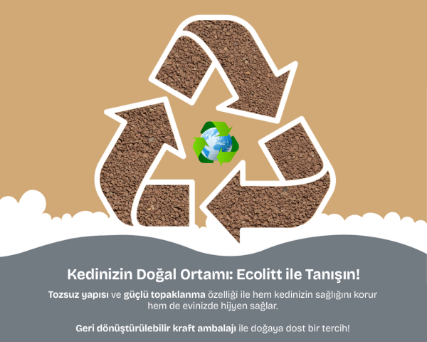 Ecolitt Ultra Koku Hapseden Kraft Pakette Topaklanan Kahverengi Bentonit Aktif Karbonlu Kedi Kumu 8kg - 2