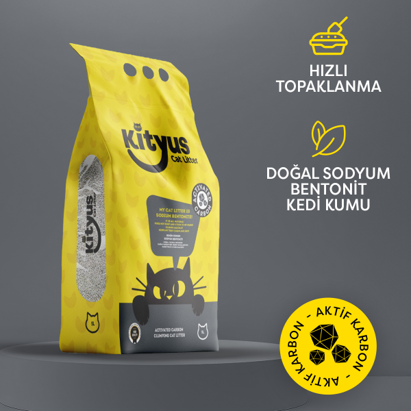 Ekstra Topaklanan, İnce Taneli, Tozsuz, Aktif Karbonlu Bentonit Kedi Kumu 5lt - 1