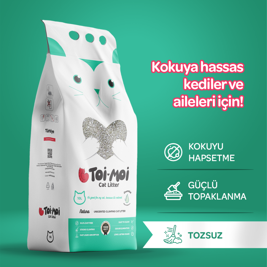 Kokuya Hassas Topaklanan Tozsuz Kokusuz Bentonit Kedi Kumu 10lt - 1