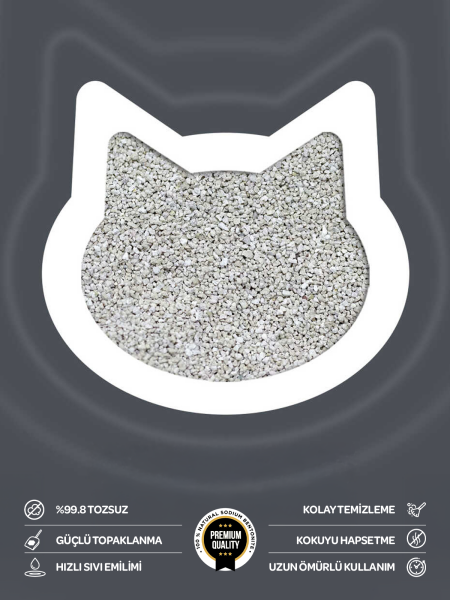 Koku Hapseden, Topaklanan,Tozsuz Aktif Karbonlu Bentonit Kedi Kumu 5kg - 2